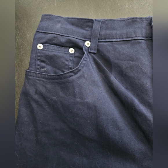 NWOT - Denim & Co Cotton Stretch w Waist Stretch Navy Play Pants - Size TL - Picture 4 of 7